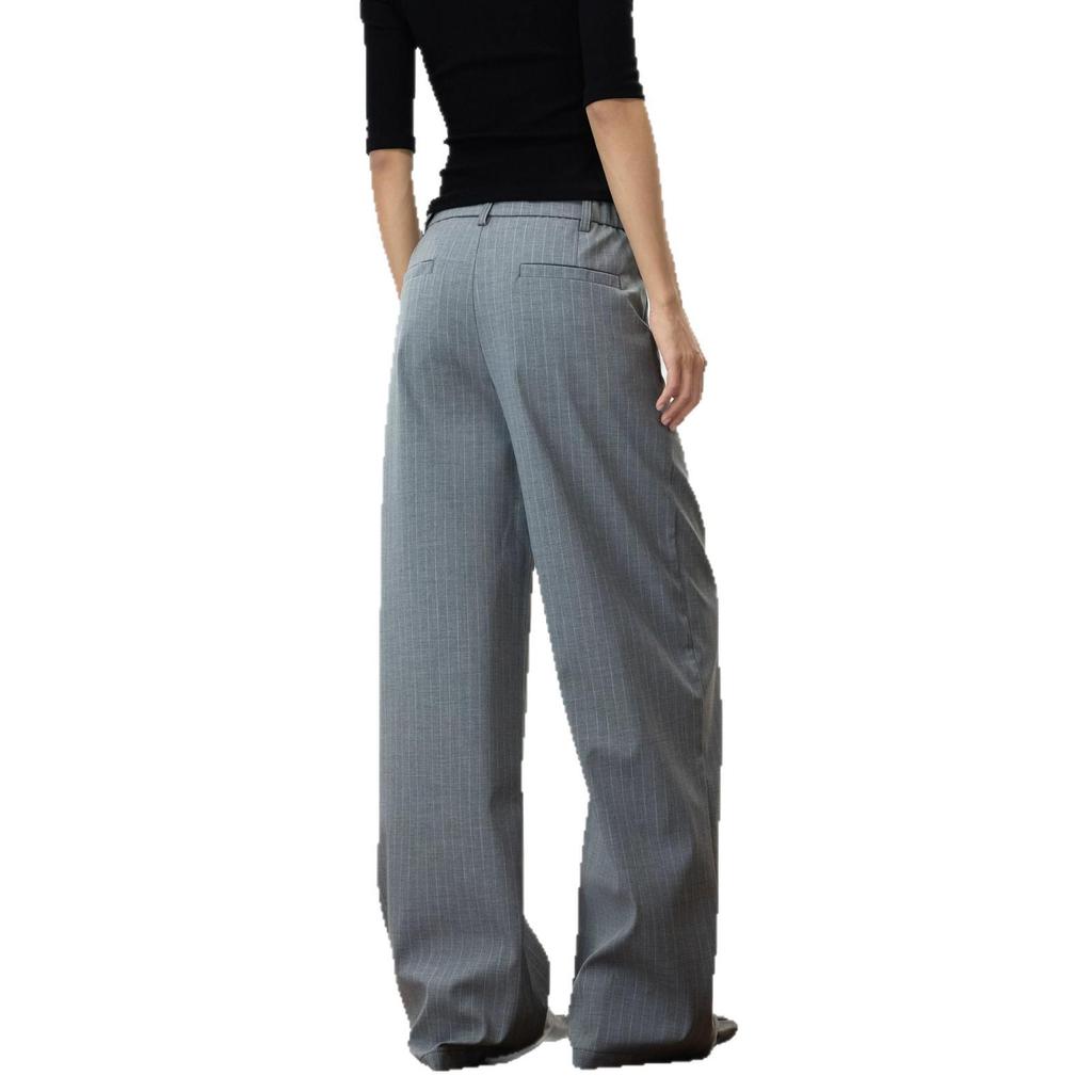 Vintage Striped Buttoned Straight-Leg Trousers for Men & Women - Retro, Loose Fit
