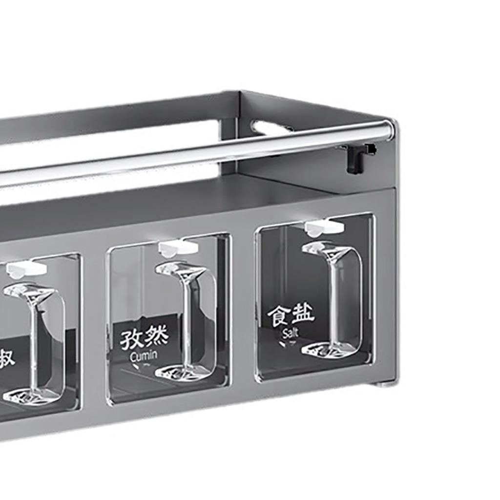 4 Compartment Seasoning Rack Multi Functional Wall Mounted Condiment Storage Rack for Home