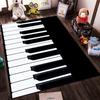 Tappeto con Motivo Tastiera di Pianoforte per Decorazione Soggiorno, Bianco e Nero Adatto all'uso come antiscivolo per divani di soggiorno e camera da letto