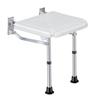 Folding Shower Bench Wall Mounted Flip Up Bath Seat Screw In Bathroom Chair Stool with Non Slip Feet Drainage Holes