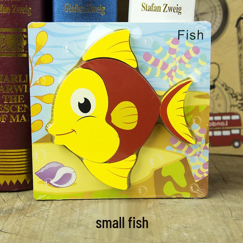 Animal 3D Wooden Jigsaw Puzzle Board for Toddlers (1-3 Years)