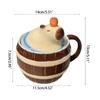 Ceramic Mug Cute Capybara Water Bucket Shape Cup Porcelain Coffee Cups Dringking Cup with Handle & Lid Christmas Gift