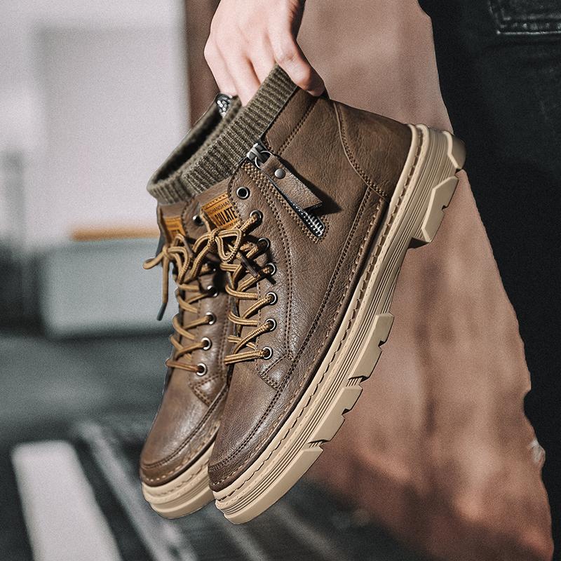 Moda de invierno para hombre Botas de nieve cálidas De alta gama Martin Botas  de motocicleta Botas de motocicleta de algodón al aire libre Botas Cool  Martin comprar a buen precio —