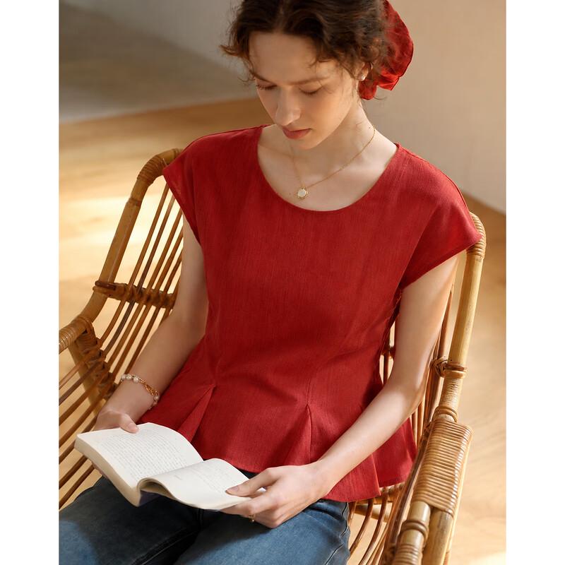 Demana Women s Ruffled Cap Sleeve T-Shirt L