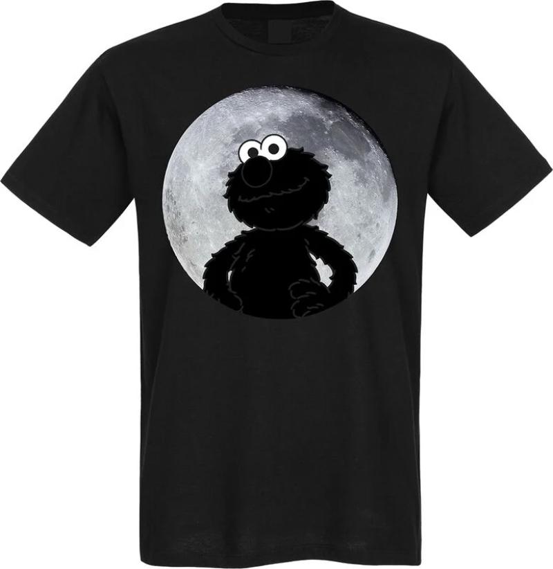 Elmo Moonlight | T-Shirt | nero | Sesame Street Men s T-shirt, Sesame Street Elmo Face T-Shirt S-4XL, Royal Cotton Spring Summer S разноцветный