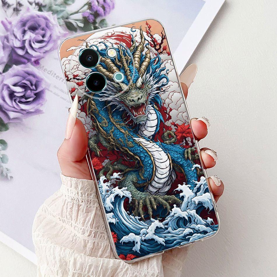 For Vivo Y38 Y58 2025 New Cool Dragon Tiger Painted Phone Case For Vivo Y38 Y58 5G Soft Silicone TPU Cases
