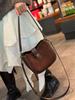 2025 Retro Fashion Genuine Leather Women's Frosted Cowhide Shoulder Crossbody Saddle Bag