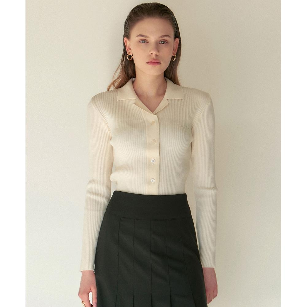 

NICK&NICOLE Open Collar Lip Bad Knit_Cream