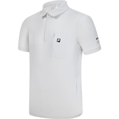 Polo de Manga Curta Novo Outono 2023 Simples Esportivo Outdoor Top Tricotado Masculino tops Roxo-Claro Cinza A11M337104F-GY