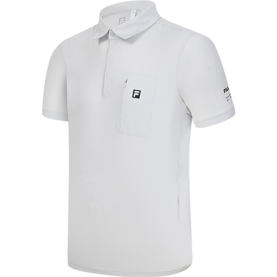

FILA 2023 Autumn New Short Sleeve Polo Shirt Simple Sports Outdoor Knit Top Men tops Light-Purple Gray A11M337104F-GY L
