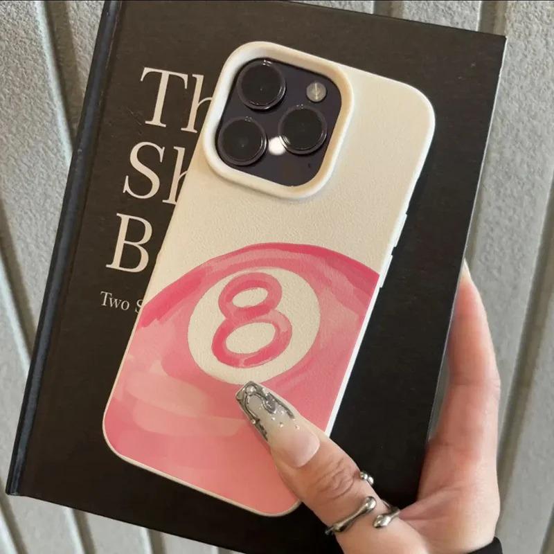 

Number Eight Billiard Ball Pattern Lichee leather pattern Phone Case For Samsung S26 S25 S24 S23 S22 S21 S20 Plus FE Ultra 4G 5G Samsung S26 Ultra 5G