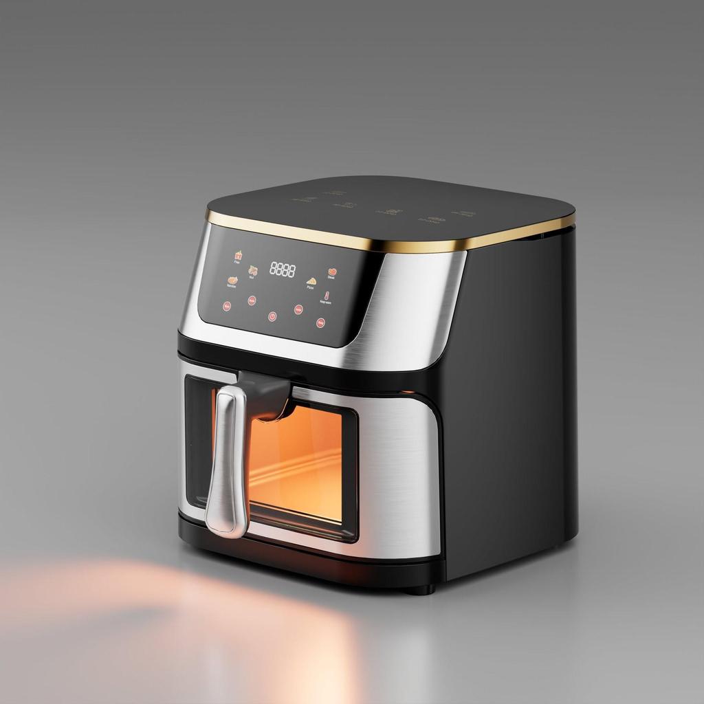 7L Stainless Steel Smart Air Fryer with Visible Cooking Window - Large Capacity Household Model, US Standard