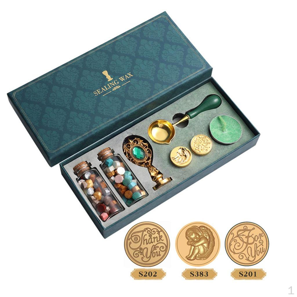 Набор бусин и ложечка для запечатывания сургучом, для рукоделия Style 1