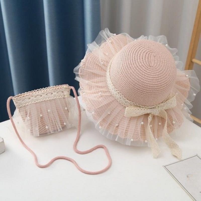 Children Sunscreen Sun Hat Kids Girls Summer Fashion Straw Hat And Bag For Girls Cool Hat Girl Cute Breathable Baby Accessories