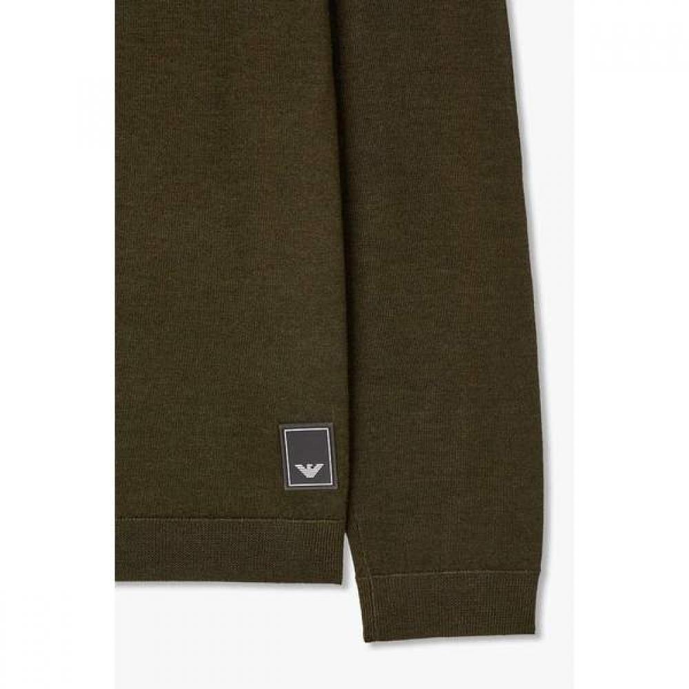 Emporio Armani Men S Logo Patch Wool Knit Pullover A516128028