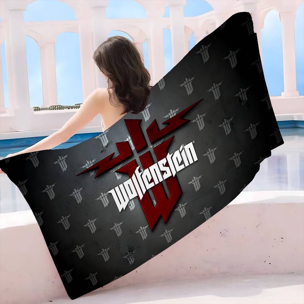 Wolfenstein Microfiber Printed Beach Towel Mountain Climbing Yoga Beach Swimming Running Absorbent Soft Towel