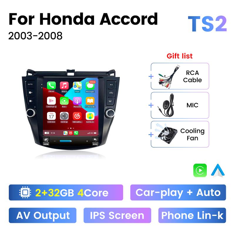 Navifly 9.7" Vertical Screen Car Radio For Honda Accord 7 2003 -2008 Carplay Android Auto Multimedia Video Player 2Din Head Unit