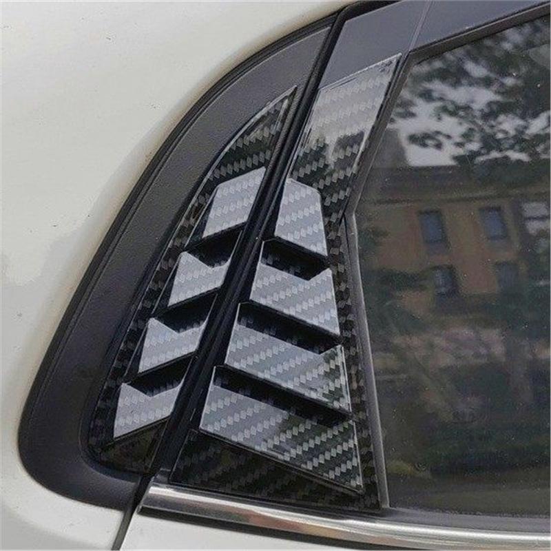 Kia Old K2 Sedan 11-16 Rear Quarter Window Louvers, Carbon Fiber Texture