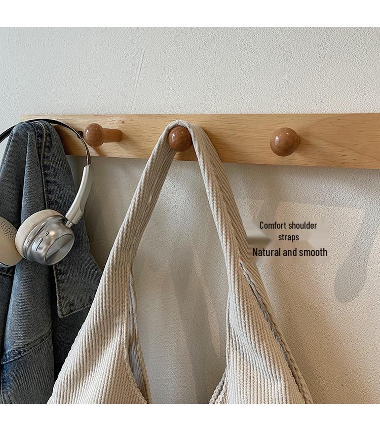 2025 Women's Retro Corduroy Tote: Large-Capacity, Single-Shoulder, Versatile Commuter Bag