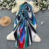 Spring Autumn Women Elegant Print Miyake Fold Cape Robe Batwing Sleeve Oversized Loose Pleated Home Dresses