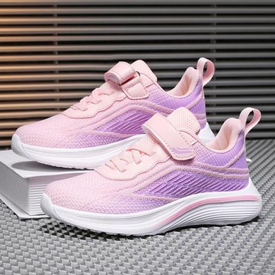 Girls Running Sneakers Kids Sports Shoes Breathable Lightweight Sneakers Memory Foam Insoles Non-Slip Shock-absorbing Footwear