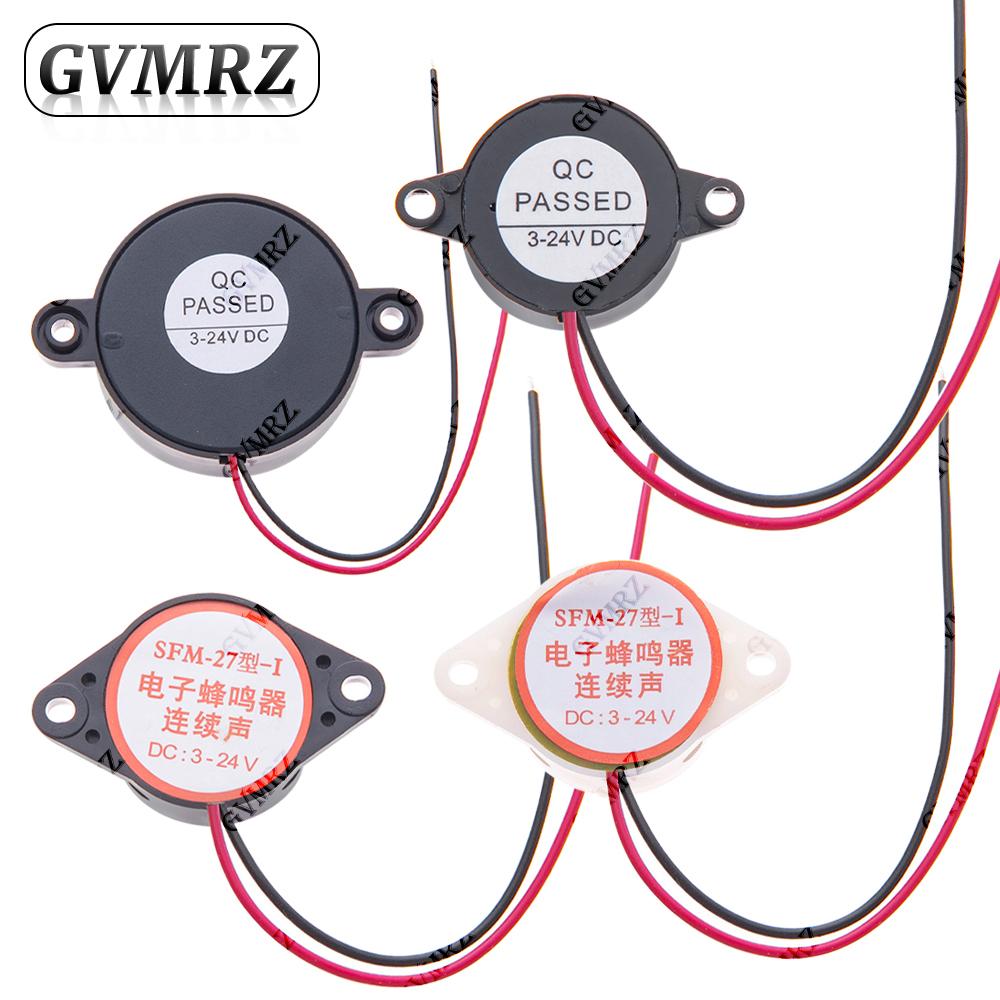 Wired Active Buzzer Assortment Kit 3-24V SFM-20B/SFM-27 (White/Black)/SHD4216  DC Continuous Sound for Alarm Systems & Arduino