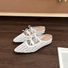 Fashion Summer Hollow Out Women Mules Slippers Elegant Butterfly-knot Slides Ladies Outdoor Street Style Sandalias