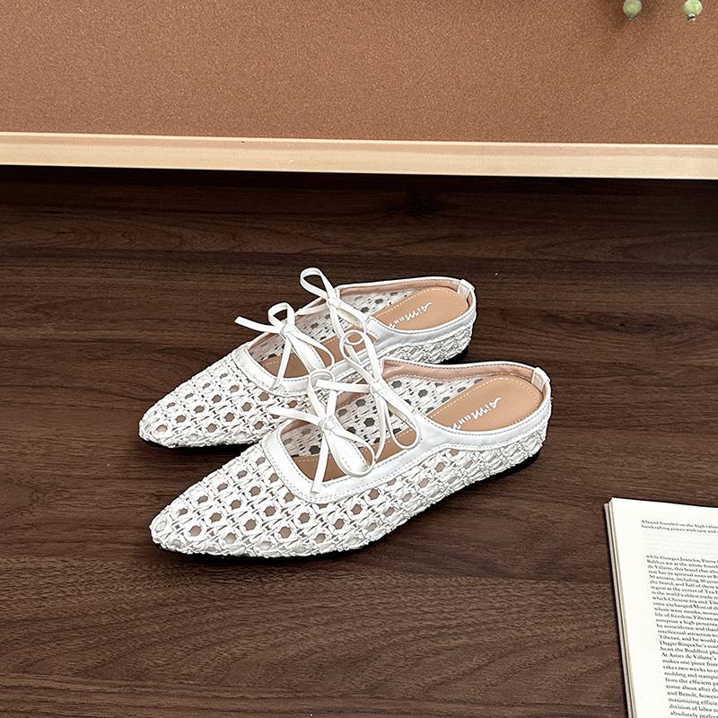 Fashion Summer Hollow Out Women Mules Slippers Elegant Butterfly-knot Slides Ladies Outdoor Street Style Sandalias