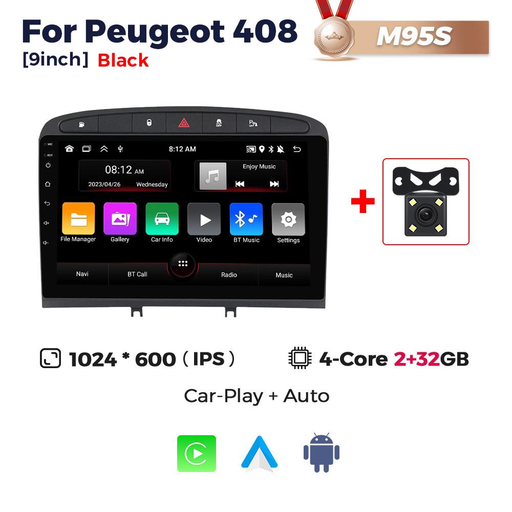 NaviFly 2 DIN Android Car Radio  For Peugeot 408 2012-2020 308 308SW 2007-2015 Wireless Carplay Multimedia Stereo Navigation GPS