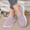 Women'S Shoes Casual Sneakers Striped Knit Breathable Slip-On Walking Shoes For Women Free Shipping