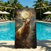 Waldhirsch Kunsthandwerk Handtuch Für Outdoor Camping Strandhandtuch Super Saugfähig Schnelltrocknend Sommerhandtuch