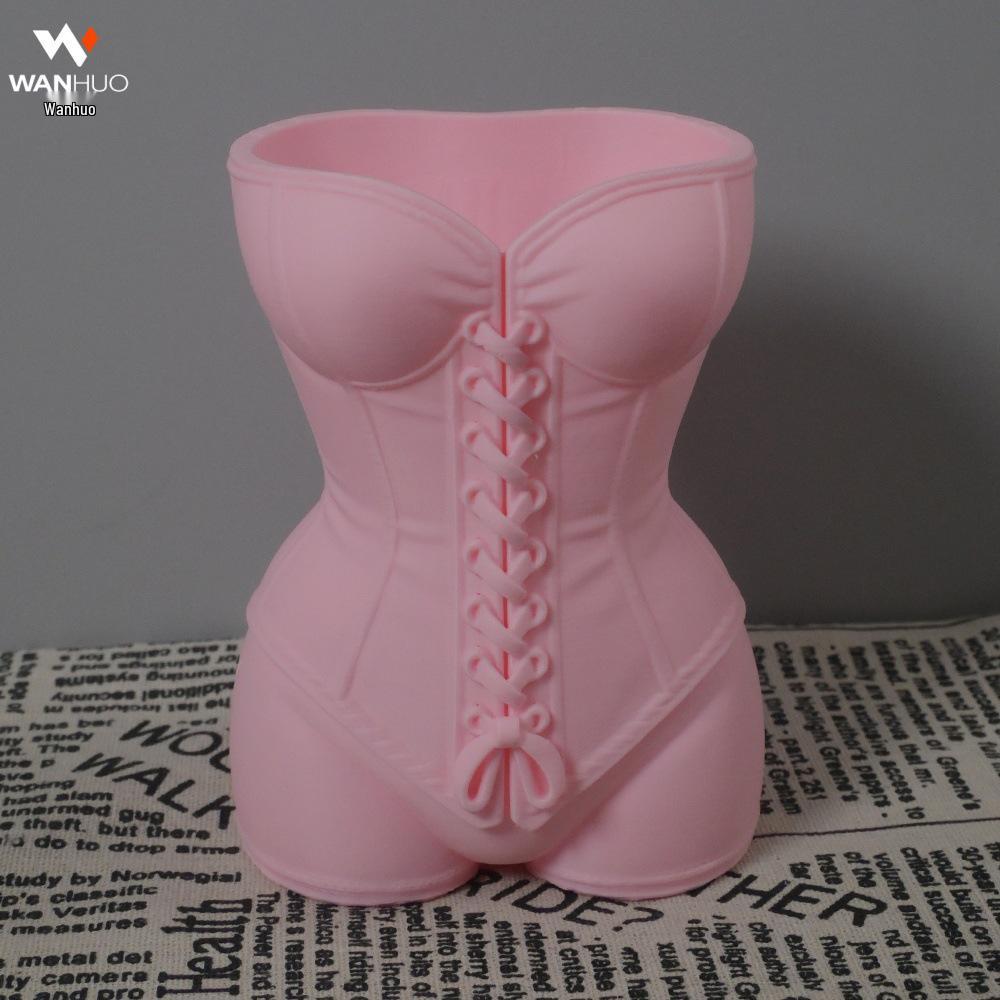 3D Printed Realistic Woman Waist-Cinching Vase Pen Holder - Desktop Decoration & Multi-Purpose Ornament
