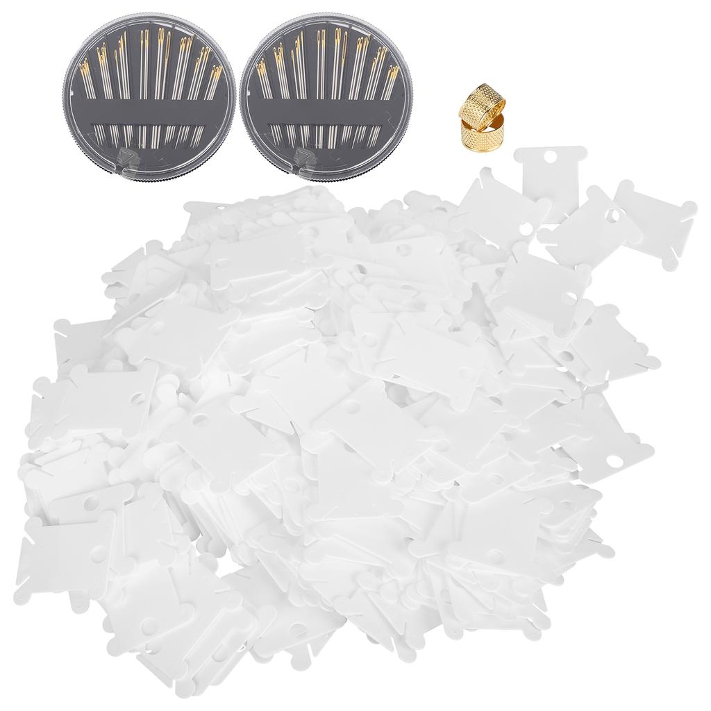 400Pcs Cross Stitch Winding Board Plastic Thread Winder Plate DIY Sewing Accessories