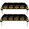 2025 Graduation Party Decorations - Black and Gold Tablecloth Plastic Disposable Table Cloth for Class of 2025 Party Favors Supplies, 2 Pack