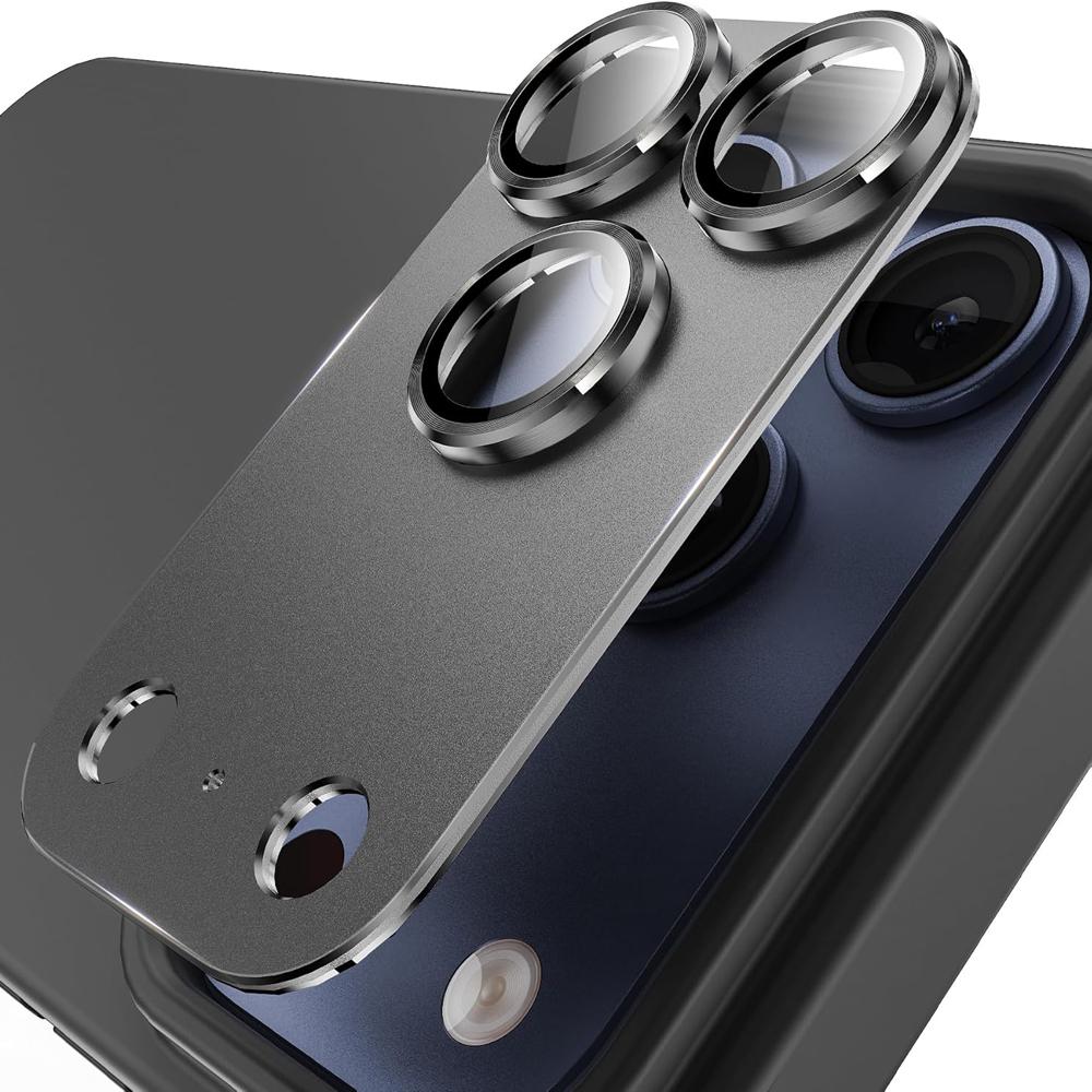 2 Sets Luxury Metal Camera Lens Protector for iPhone 17 16 15 14 Pro Max Aluminum Alloy Camera Film Original Color Tempered Glass Lens Protector