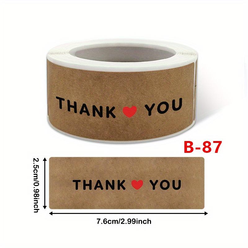 Adhesive Kraft Paper Thank You Stickers for Sealing & Baking - Cake Stickers for Order Packaging