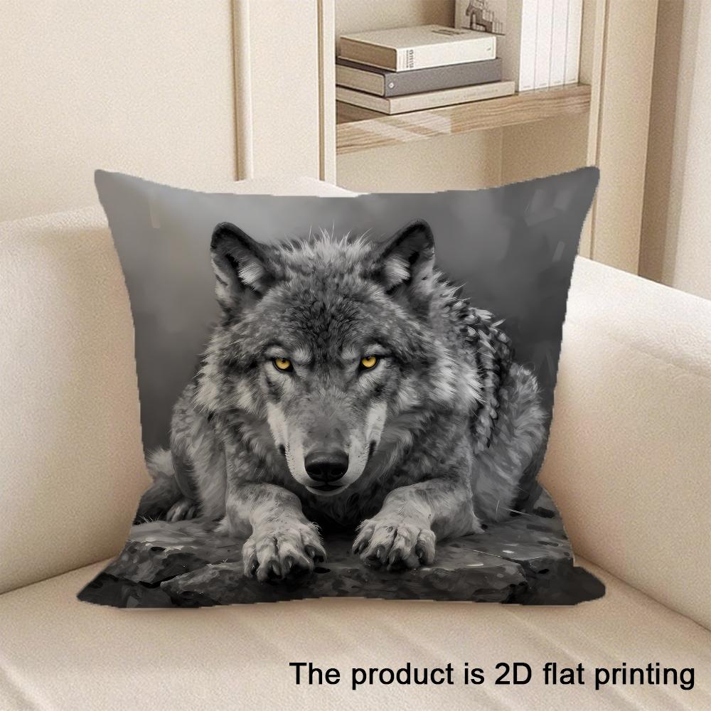 1pc Adorable Pet Themed 2D Flat Printed Pillowcases Sofa cushion cover home bedroom room decoration