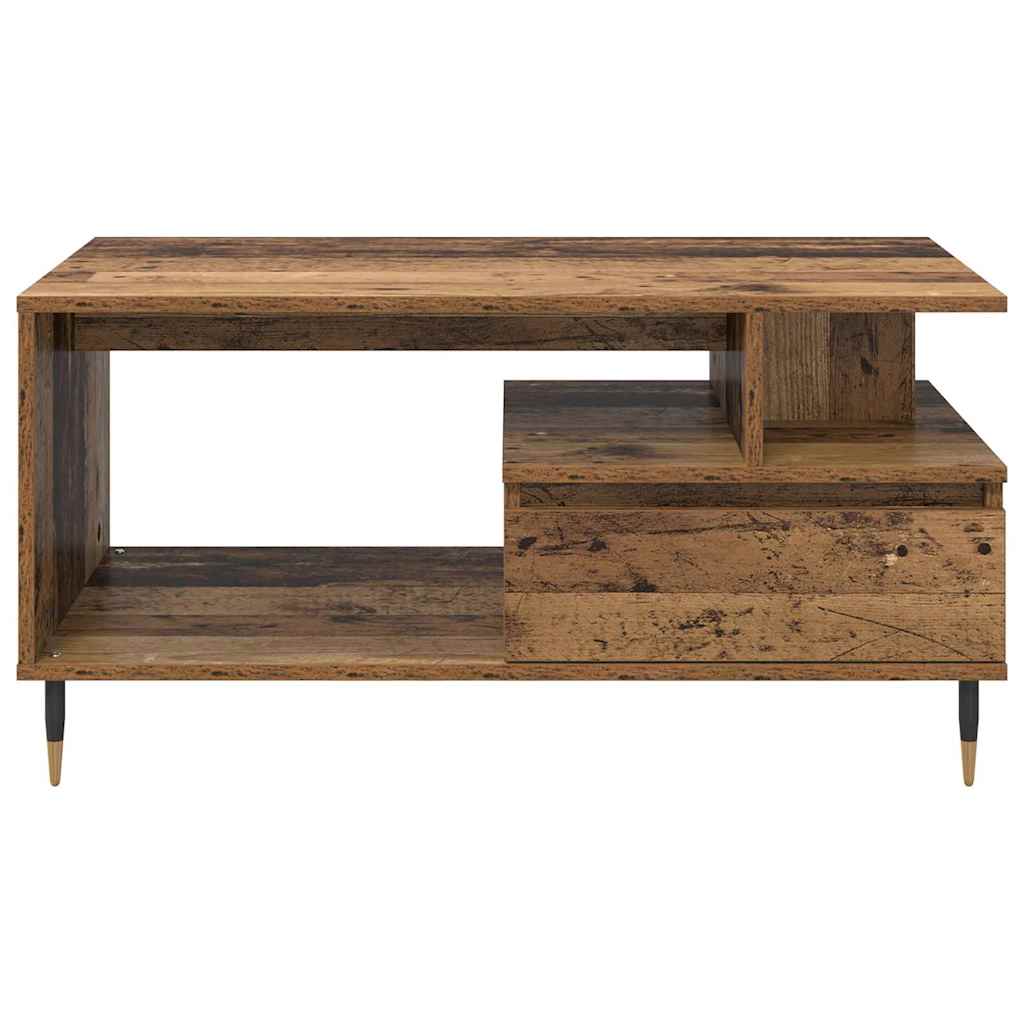 Coffee Table with Drawers Reclaimed Wood Look 90 x 49 x 45 cm Engineered Wood