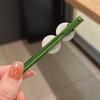 Girl Hairpin Macaron Color Beads Decor Smooth Texture Non-Slip Hair Clip Side