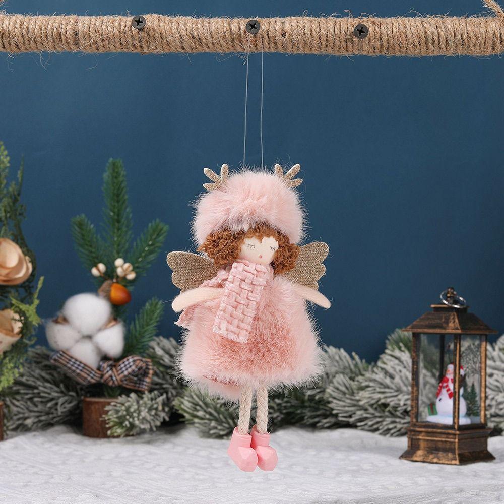 New Year Gift Angel Girl Christmas Ornament Merry Christmas Car Pendant Plush Angel Doll Pendant