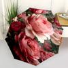 Rosen, Floral-Themen-Automatik-Öffnungs- und Schließschirm, 8 Rippen, Geeignet für Freizeit und Ausgehen, Outdoor-Accessoire, Gothic-Stil, Fa