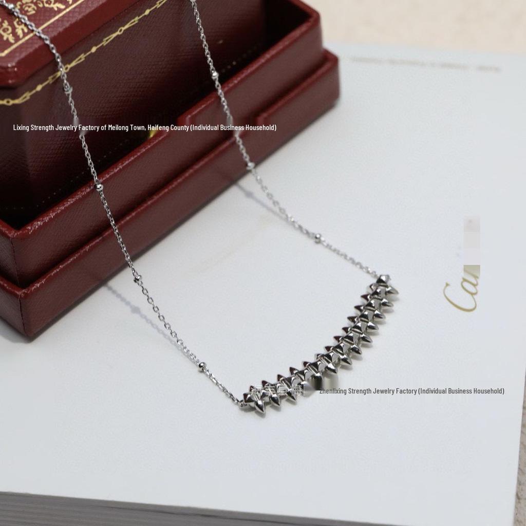 Gold Bullet Rivet Necklace with Star Clavicle Chain - Fashionable Pendant for Women