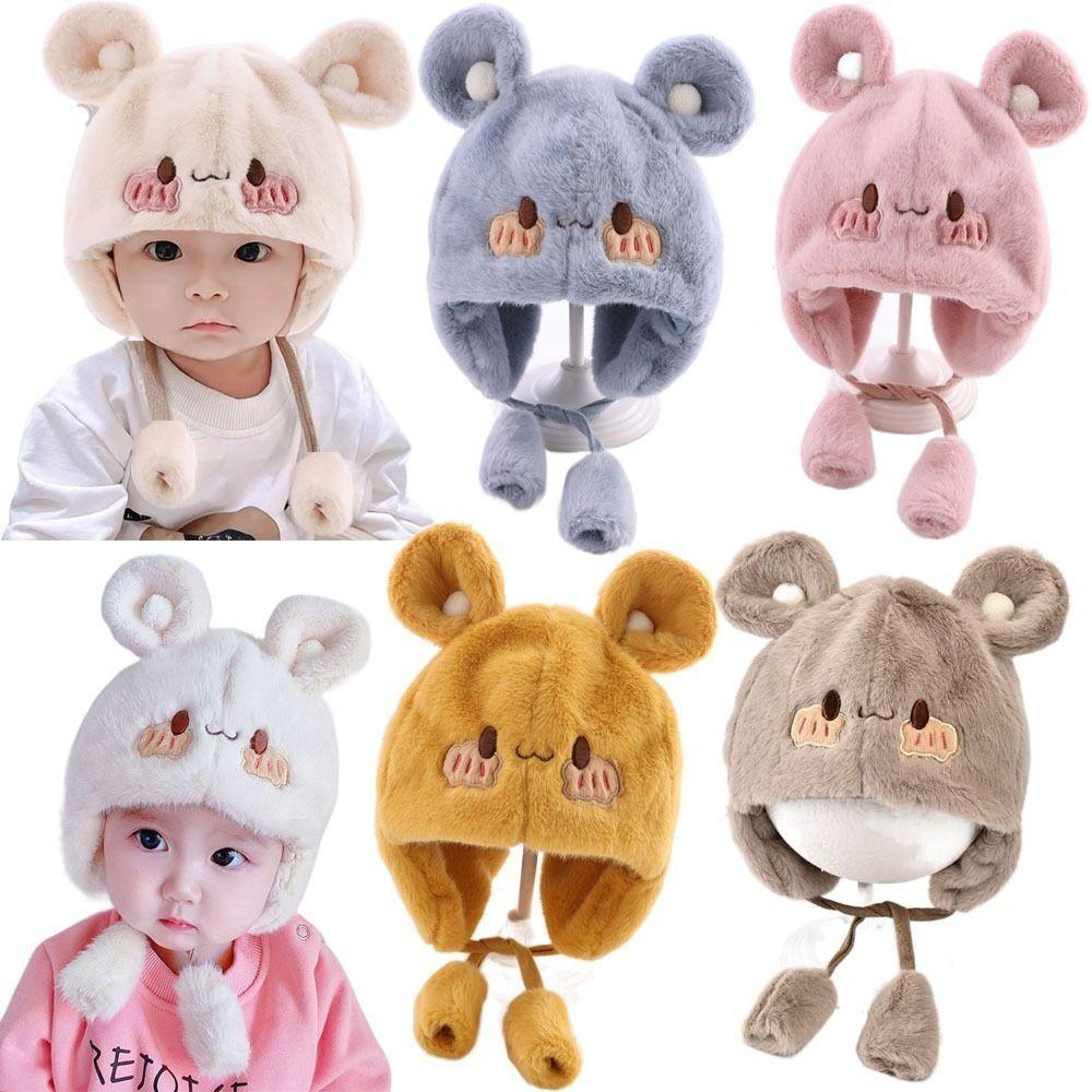 Verdickte Mütze Plüsch Kinder Ohrenklappen Mütze Niedliche Winter Baby Mütze für Kinder