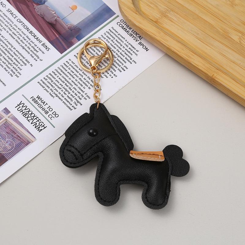 Schöner Leder Pony Schlüsselanhänger Cartoon Niedlich Tierkreiszeichen Pferd Anhänger Autoschlüsselanhänger Rucksack Hängende Dekoration Neujahrsgeschenk
