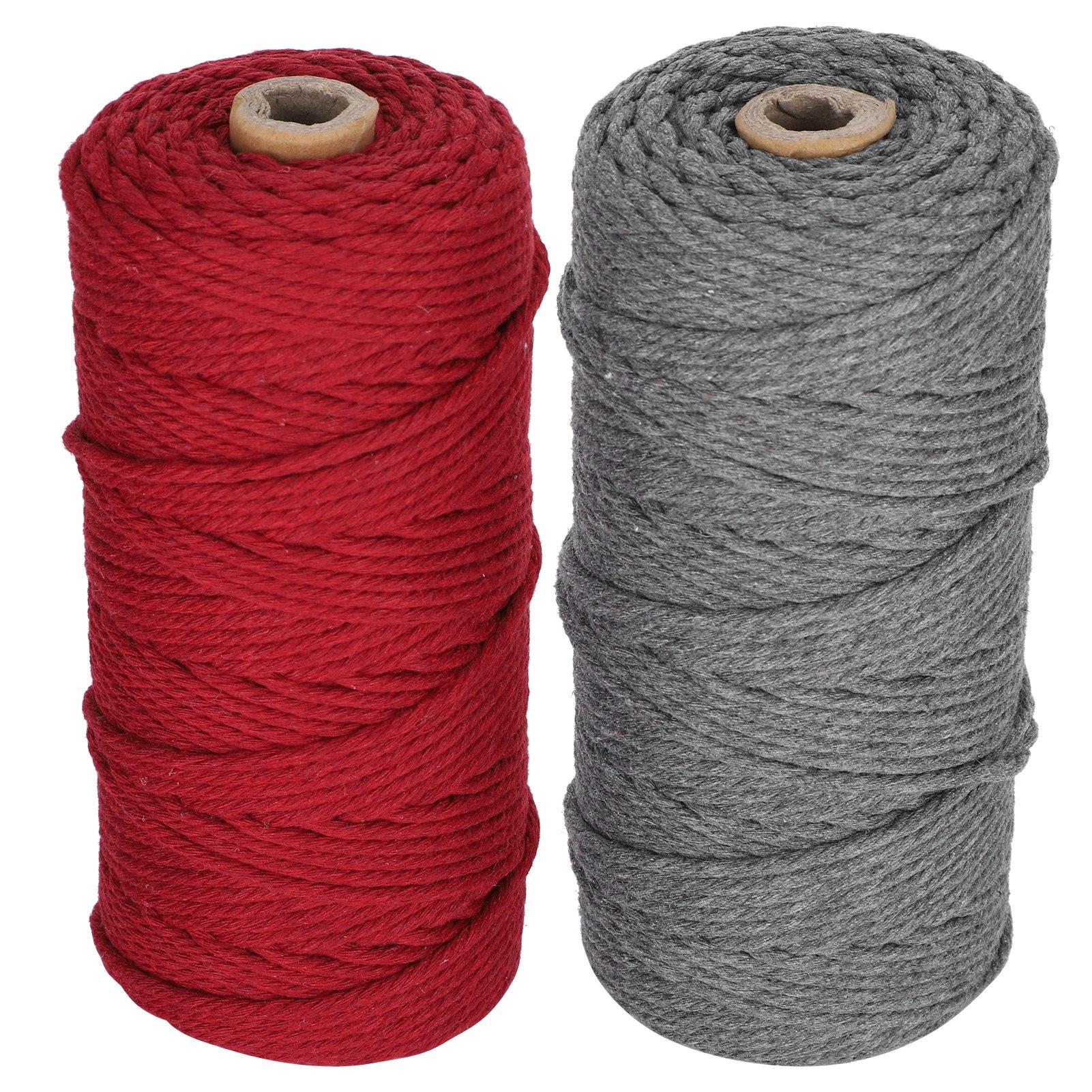 2 шт. 100 метров хлопковой пряжи метров вязальной веревки плетеной макраме рукоделие ручная работа DIY