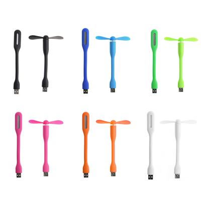 USB Fan Flexible Portable Mini Fan USB 5V Fan with USB LED Light Lamps For Power Bank Notebook Computer Summer Gadget