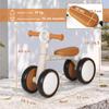 Balance Bike, Lightweight Baby Balance Bike with Foldable Design, Adjustable Seat, No Pedal for 1-2 Years, Cream White