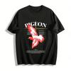 Red Eagle Grid Positioning Print Casual Tee Pure Cotton T-shirt