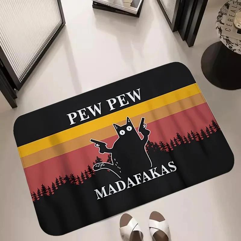 Madafakas Cat Print Doormat Indoor Welcome Mat Kitchen Balcony Living Room Entrance Carpet Home Decoration Non-slip Floor Mat