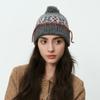 Dimanaf 2025 Winter Autumn Women Fashion Hat Floral Thick Knitted Hat New Lady Warm Thick Grey
